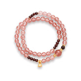 OZ Dorothy Series PK1010 Double Strand Strawberry Quartz & Garnet Bracelet - Romantic Love Gift for Her